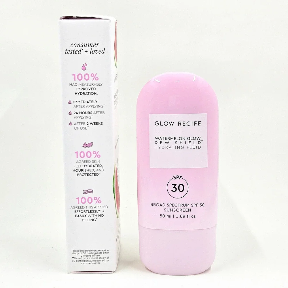 Glow Recipe Watermelon Glow Dew Shield SPF 30 Sunscreen 50ml New Pink Niacinamid